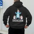 Dadacorn Unicorn Lover Tee For Papa Dad And Kid Men's Hoodie Back Print