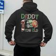 Daddy Of The 1 Year Old Football Lover 1st Birthday Boy Men's Hoodie Back Print