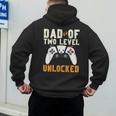 Daddy Again Leveled Up To Dad Of 2 Gamer Dad Level Unlocked Men's Hoodie Back Print
