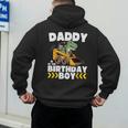 Daddy Of The Birthday Boy Dinosaur Construction Worker Truck Men's Hoodie Back Print