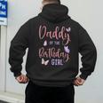 Daddy Of The Birthday Girl Butterfly Party Matching Family Men's Hoodie Back Print
