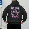 Daddy Of The Birthday For Girl Dinosaur T-Rex Party Family Men's Hoodie Back Print