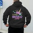 Daddy Of The Birthday Princess Girl Dad Unicorn Bday Party Men's Hoodie Back Print
