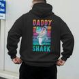 Daddy Shark Retro Vintage Dad Men's Hoodie Back Print