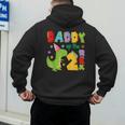 Daddy Of The Two Rex 2Nd Birthday Boy Dinosaur T-Rex Men's Hoodie Back Print