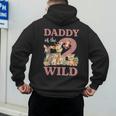 Daddy Of The Two Wild Zoo 2nd Birthday Safari Jungle Animal Men's Hoodie Back Print