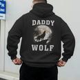 Daddy Wolf Wolves Dad Moon Fathers Day Men's Hoodie Back Print