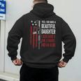 Daughter Gun Shovel Alibi Mom Dad Guns Joke -ON Back Men's Hoodie Back Print