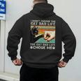 I Didn't Choose The Cat Dad Life Funny Cat Lovers Vintage Men's Hoodie Back Print