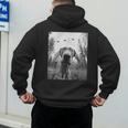 Dog Mom Dad Alien Selfie Weimaraner UFO For Men Women Men's Hoodie Back Print