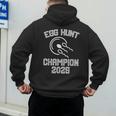 Egg Hunt Champion 2025 First Time Dad Pregnancy Reveal Men's Hoodie Back Print