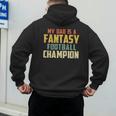 Fantasy Football Dad Champion Vintage Draft Party Men's Hoodie Back Print