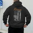 Farmer Dad Like A Normal Dad Only Cooler USA Flag Farming Men's Hoodie Back Print