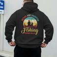 Father Daughter Fishing Partner For Life Retro Matching Dad Men's Hoodie Back Print