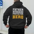FATHER HUSBAND PROTECTOR HERO Dad Daddy Fathers Day Men's Hoodie Back Print FATHER HUSBAND PROTECTOR HERO Dad Daddy Fathers Day Men's Hoodie Back Print