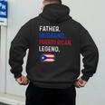 Father Husband Puerto Rican Legend Proud Dad Rico Flag Men's Hoodie Back Print