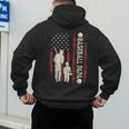 Father's Day Baseball Papa USA Flag Dad Men Baseball Men's Hoodie Back Print