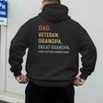 Fathers Day Dad Veteran Grandpa Great Grandpa Men's Hoodie Back Print Fathers Day Dad Veteran Grandpa Great Grandpa Men's Hoodie Back Print