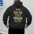 Father's Day By Tee Company New Dad First Time Father Keep Tiny Human Alive Adult Classic Fit Short Sleeve Men's Hoodie Back Print