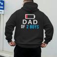 Father's Day Tee Dad Of 2 Boys Man Idea Men's Hoodie Back Print