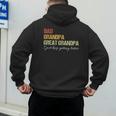 Fathers Day From Wife Son Kids Dad Grandpa Great Grandpa Men's Hoodie Back Print