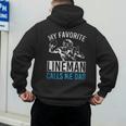 My Favorite Lineman Calls Me Dad American Football Lineman Men's Hoodie Back Print
