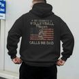 My Favorite Volleyball Player Calls Me Dad USA Flag Men's Hoodie Back Print