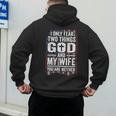 I Only Fear Two Things God And My Wife Dad Husband ON Back Men's Hoodie Back Print