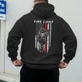 Fire Chief American Flag Gifts For Fire Chief Dad Grandpa Men's Hoodie Back Print