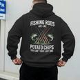 Fishing Rods Are Like Potato Chips Dad Fisherman Men's Hoodie Back Print