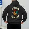 Fluent In Fowl Language Chicken Rooster Mom Dad Farm Men's Hoodie Back Print