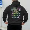 Funny Family Saying Apparel I GOT MY DADDY'S TEMPER And My Mama's Attitude Kids Men's Hoodie Back Print
