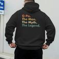 G-Pa The Man The Myth The Legend Dad Grandpa Men's Hoodie Back Print