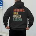 Gamer Husband Dad Video Game Legend Father's Day Men's Hoodie Back Print