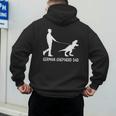German Shepherd Dad Dinosaur GSD Owners Father's Day Men's Hoodie Back Print German Shepherd Dad Dinosaur GSD Owners Father's Day Men's Hoodie Back Print