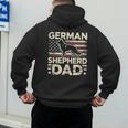 German Shepherd Dad Shirt American Flag German Shepherds Men's Hoodie Back Print