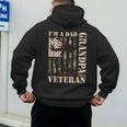 Grandpa Veteran Fathers Day Dad Veteran Camo American Flag Men's Hoodie Back Print