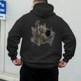 Grey Cat Torn Cloth Cat Dad Cat Mom Cat Lover Men's Hoodie Back Print