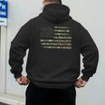 Husband Daddy Protector Hero Fathers Day Camo American Flag Men's Hoodie Back Print
