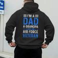 I’m A Dad Grandpa Air Force Veteran Distressed Men's Hoodie Back Print