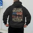 I'm A Dad Grandpa And Veteran Patriotic US Flag Veterans Day Men's Hoodie Back Print