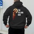 I'm Telling Dad Religious Christian Jesus Meme Men's Hoodie Back Print