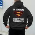 I'm A Twin DAD-What's Your Superpower Men's Hoodie Back Print