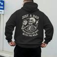 Just A Dad Who Always Came Back Skeleton Fathers Day Men's Hoodie Back Print