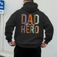 Kids Fathers Day Shirt For Son Daughter My Dad Is My Hero Men's Hoodie Back Print