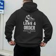 Lawn & Order Special Mowing Unit Dad Joke Lawn Mower Men's Hoodie Back Print