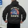 Lawn Mowing We Ride At Dawn Father Day Care Mower Dad Men's Hoodie Back Print