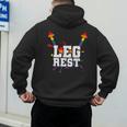 Leg Rest Naughty Dad Joke Vagitarian Lesbian Men's Hoodie Back Print