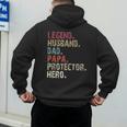 Legend Husband Dad Papa Protector Hero For Dad Men's Hoodie Back Print