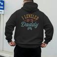 Leveled Up To Daddy Father To Be New Dad Men's Hoodie Back Print